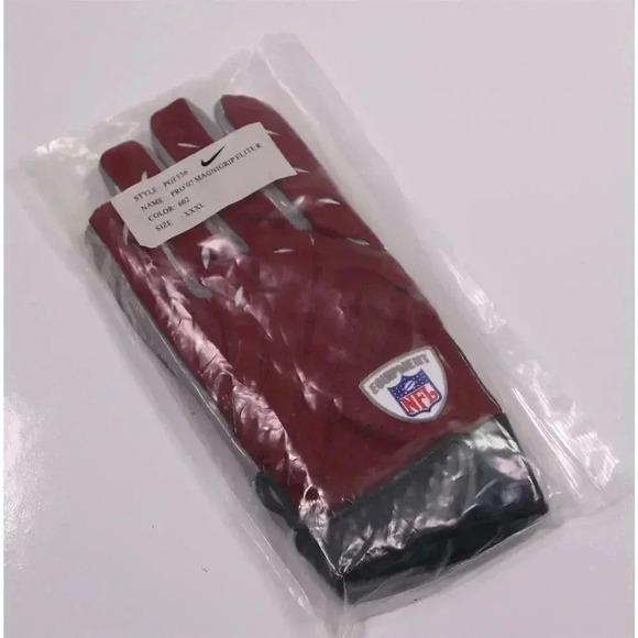 Nike Magnigrip Elite NFL Equipment Burgundy Arizona Cardinals Gloves 3XL - Picture 5 of 5